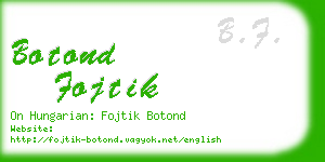 botond fojtik business card